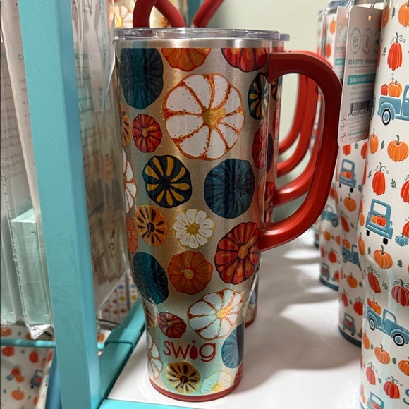 Swig Pumpkin Patterned Mug - Red and Orange - Picture 1 of 1